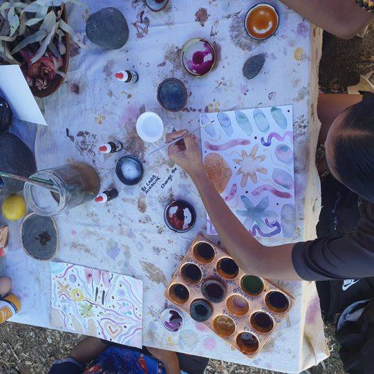 Exploring Natural Colour station at Science Week 2025